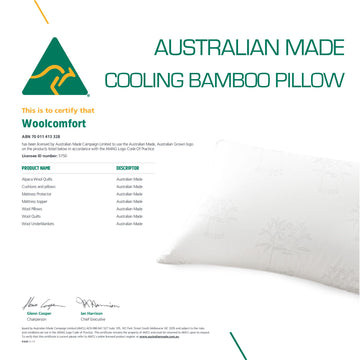 Luxor Australian Made Bamboo Cooling Pillow Standard Size Single Pack - 0