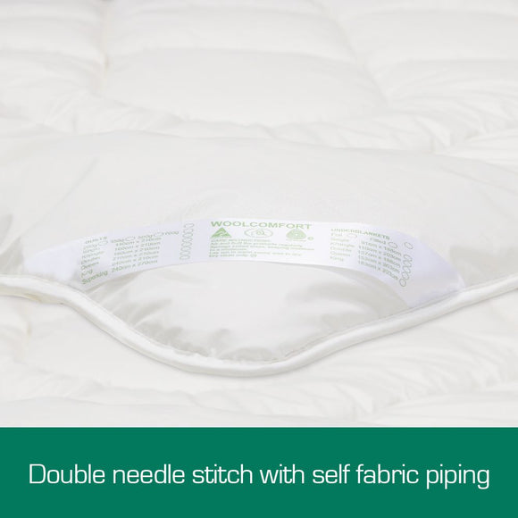 Woolcomfort Aus Made Merino Wool Quilt 350GSM 180x210cm Double Size