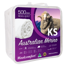 Woolcomfort Aus Made Merino Wool Quilt 500GSM 160x210cm King Single Size-1