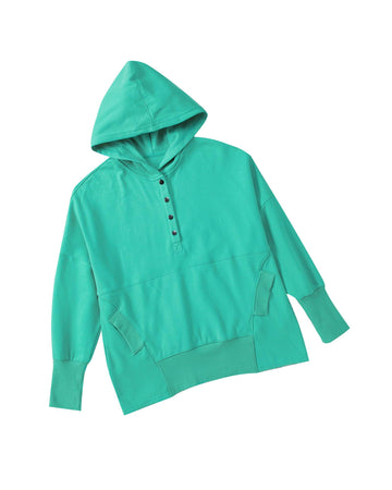 Azura Exchange Batwing Sleeve Pocketed Henley Hoodie - 2XL - 0