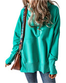 Azura Exchange Batwing Sleeve Pocketed Henley Hoodie - 2XL-7