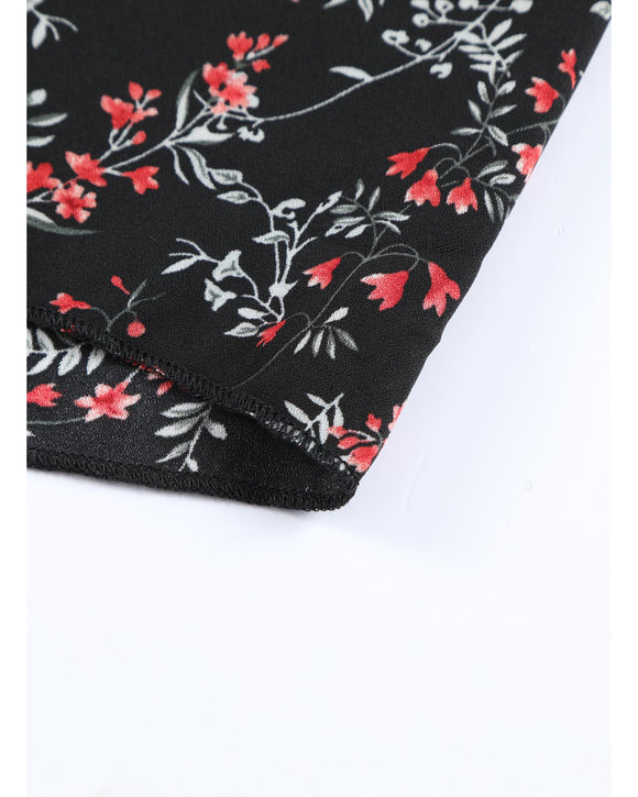 Azura Exchange Floral Ruffled Crop Top and Maxi Skirt Set - M