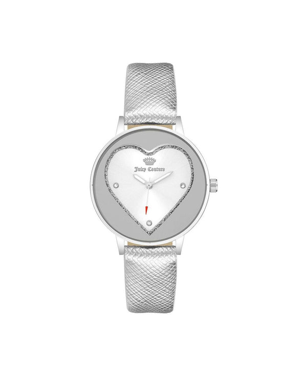 Silver Fashion Watch with Rhinestone Detail One Size Women