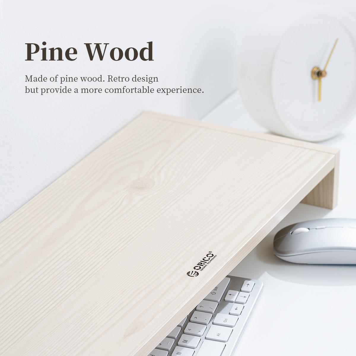 Wood Grain Monitor Stand with Drawer - 2 Layers