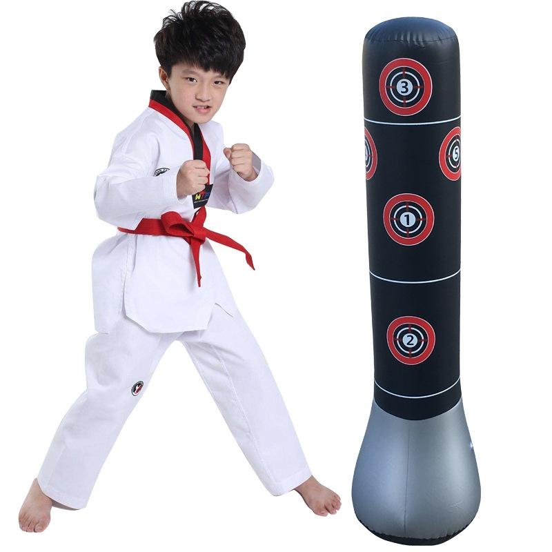 1.5M Vertical Inflatable Punching Bag For Kids - Thickened Tumbler Vent Boxing Column - 0