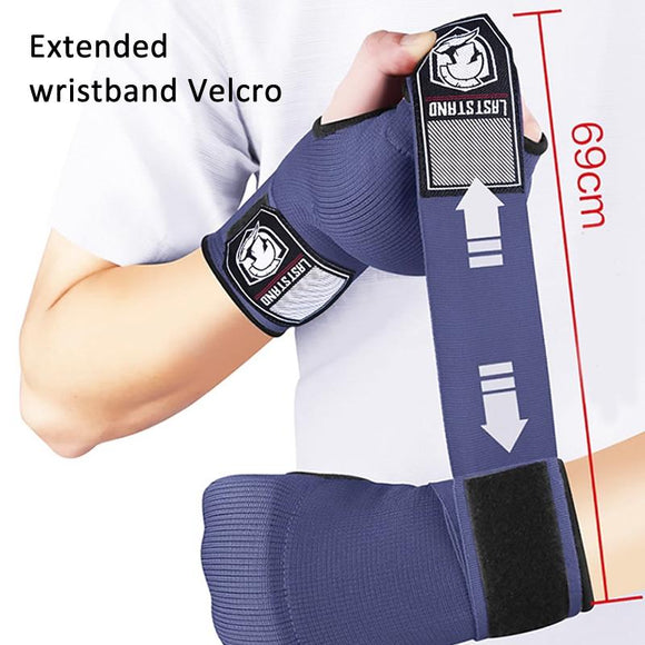 Protective Half Finger Boxing Gloves With Gel Padding And Wrist Support - One Size - Red