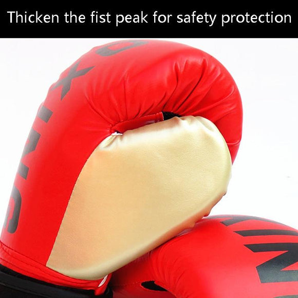 Adult Boxing Training Gloves For Sanda Fighting - Letter Pattern - Red