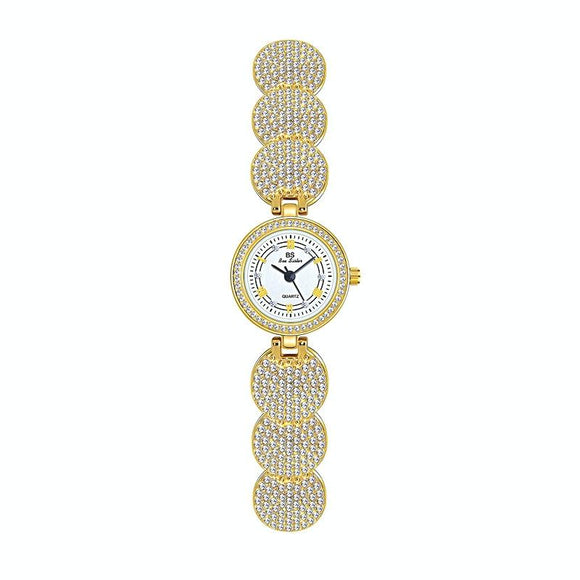 Diamond-inlaid Women Chain Watch - Elegant Accessory - Silver