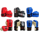 Adult Boxing Training Gloves For Sanda Fighting - Letter Pattern - Blue-3