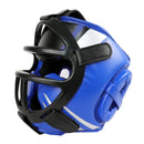 Competition Sparring Boxing Helmet For Head Protection - Black With Mask - L-8