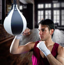 Adult Hanging Speed Ball For Boxing Fitness - Free Punching Bag - Pear Shape Black & White-1