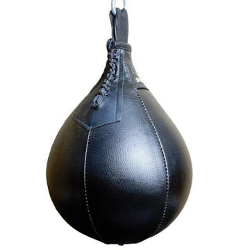 Adult Hanging Speed Ball For Boxing Fitness - Free Punching Bag - Pear Shape Black & White - 0
