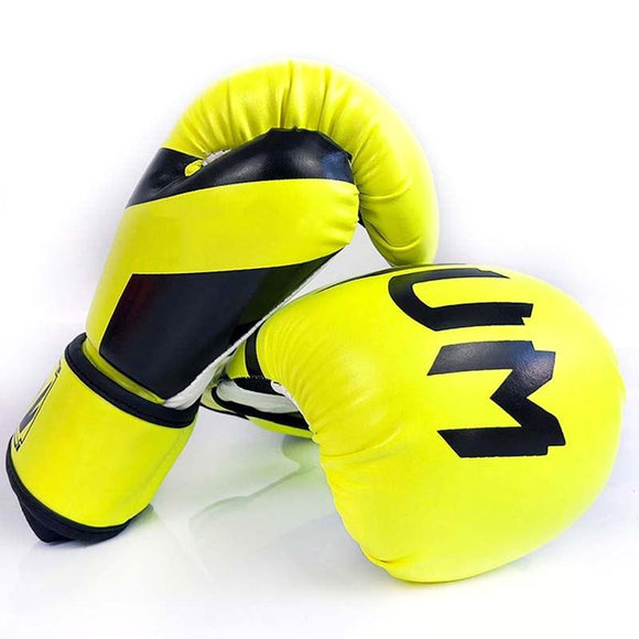 Professional Boxing Gloves For Adult Training - 10Oz Muay Thai Fighting - Fluorescent Green