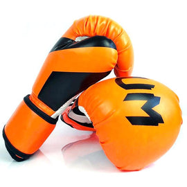 Professional Boxing Gloves For Adult Training - 10Oz Muay Thai Fighting - Fluorescent Orange - 0