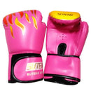 Adult Flame Pattern Pu Leather Boxing Gloves - Green-4