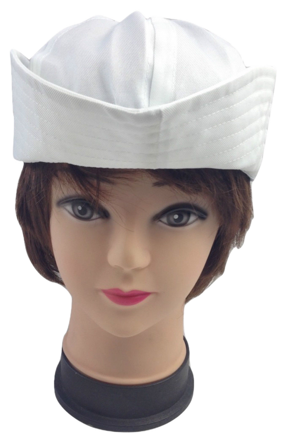 Adult White Sailor Hat Marine Unisex Gob Captain Navy Hen's Night Doughboy Cap