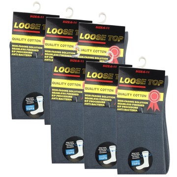 6x Pair COTTON Rich LOOSE TOP SOCKS Dress Medical Circulation Diabetic Comfort -  - - 0