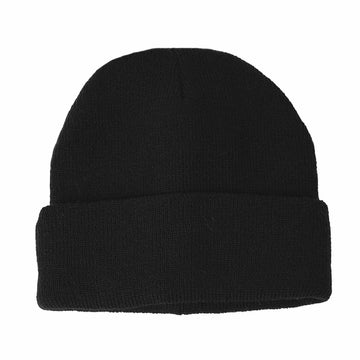 DENTS Fine Knit Turn Up Beanie Warm Winter Hat Plain Ski Thermal - Black - 0