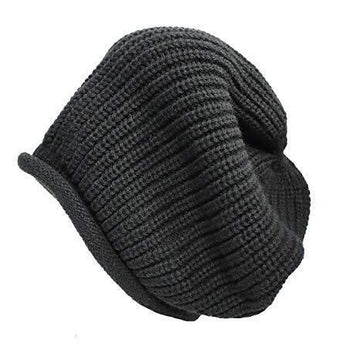 Dents Mens Slouch Knit Beanie Warm Winter Pullover Hat Skull Baggy - Black - 0