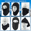Windproof Thermal Fleece Balaclava Beanie Hat Full Face Mask Ski - Black-4