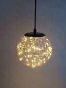 Glass LED Lighting Pendant Light w/ Timer Hanging Lantern Lamp - Round-3