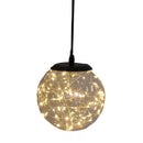 Glass LED Lighting Pendant Light w/ Timer Hanging Lantern Lamp - Round-4