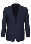 Mens Single Breasted 2 Button Suit Jacket Work Business - Pin Striped - Navy - 127-2