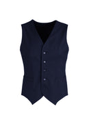 Mens Peaked Vest Waistcoat w/ Knitted Back Suit Formal Wedding Dress Up - Navy - 122-2