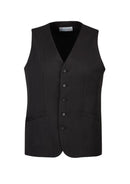 Mens Bamboo Blend Longline Vest Waistcoat w/ Stretch Business Forrnal Dress - Charcoal - 107-3