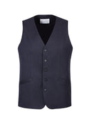 Mens Bamboo Blend Longline Vest Waistcoat w/ Stretch Business Forrnal Dress - Navy - 102-1