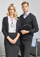 Mens Advatex Varesa Wool Pullover Jumper Cardigan V Neck - Charcoal - L-5