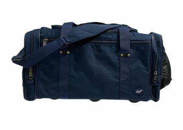 44L Foldable Duffel Bag Travel Gym Sports D-Zip Top Shoulder Strap - Dark Navy - 0