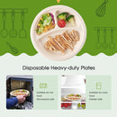 600pcs Disposable Sugarcane Bagasse 3-Compartment Paper Plates Eco 23cm (9") Bulk-6