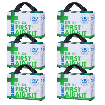 6x 210PCS EMERGENCY FIRST AID KIT Medical Travel Set Workplace Office ARTG BULK - 0