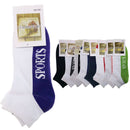 9x COTTON ANKLE SOCKS Sport Cushion Foot Low Cut Running - Assorted Colours Bulk - 2-8-1