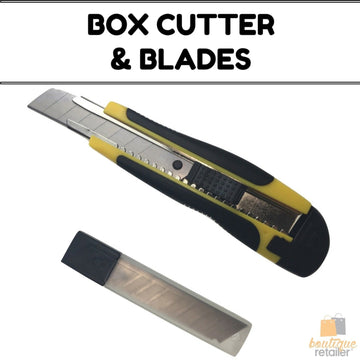 BOX CUTTER & BLADES Knife Retractable Blade Snap Off Razor 18mm Durable Opener - 0