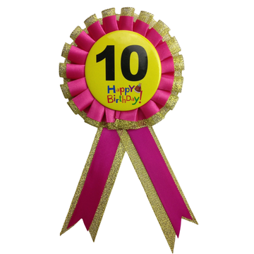 BIRTHDAY BADGE Party Favour Award Rosette Fancy Dress Girls Boys Childrens Kids - - 0