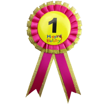 BIRTHDAY BADGE Party Favour Award Rosette Fancy Dress Girls Boys Childrens Kids - - 0