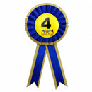 Kids Birthday Badge Rosette with Ribbon Party Favour Fancy Dress - Age 4 Blue-2