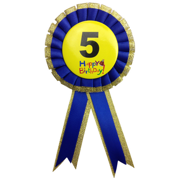BIRTHDAY BADGE Party Favour Award Rosette Fancy Dress Girls Boys Childrens Kids - - 0