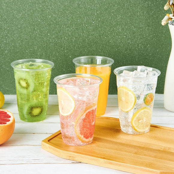 540x 16oz (480ml) Premium Plastic Clear Cups Extra Strong PET BPA Free