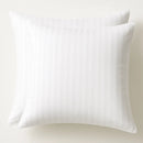 2x 100% Cotton European Pillowcase 400 Thread Count Hotel Quality - Striped White (65x65cm)-2