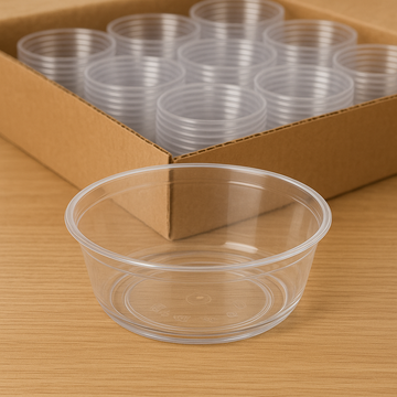288x Premium Plastic Round Dessert Cups BPA Free Extra Strong Bulk - Clear - 0