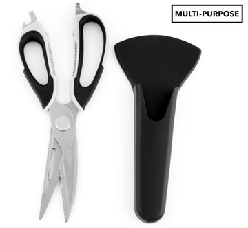 7 in 1 Multi Purpose Kitchen Super Scissors w/ Magnetic Case for Meat Nuts - 0