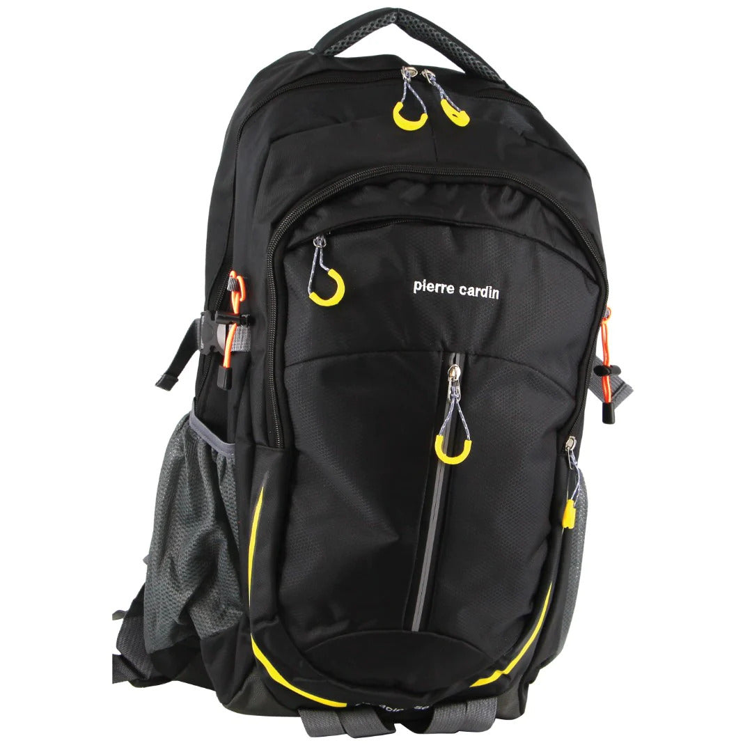 Pierre Cardin Mens Nylon Travel & Sport Large Backpack Bag in Black - 0