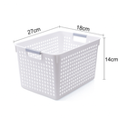 24x Premium Plastic Storage Basket Bulk w/ Grip Handles 27*18*14cm-5