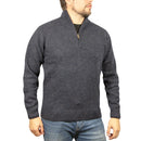 100% SHETLAND RAGG WOOL Half Zip Up Knit JUMPER Pullover Mens Sweater Knitted - Denim Blue (45) - 3XL - L-1