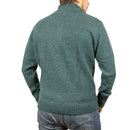 100% SHETLAND RAGG WOOL Half Zip Up Knit JUMPER Pullover Mens Sweater Knitted - Sherwood - S-4