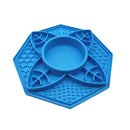 Flower Mandala Slow Feeder Lick Mat Bowl - Blue-1