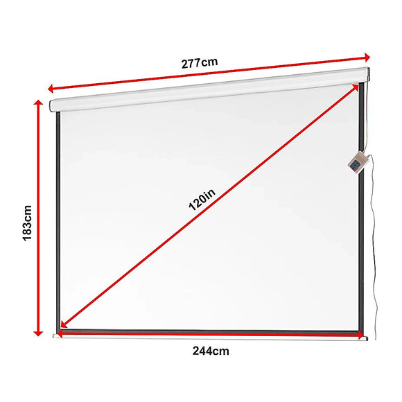 120" Electric Motorised Projector Screen TV +Remote